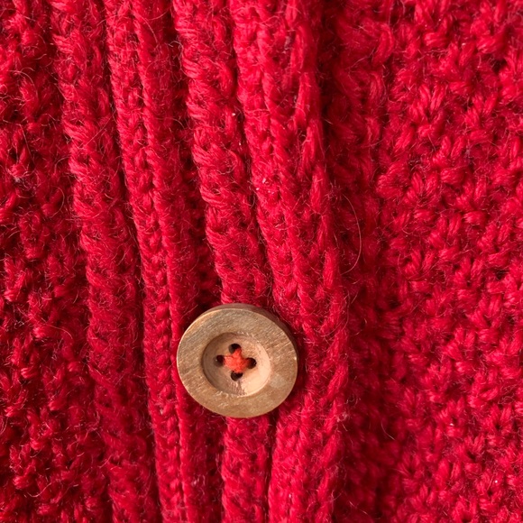 {Hand Knit} Wool Cable Pattern Sweater Jacket - Picture 5 of 6